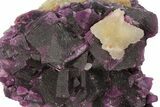 Dark Purple Cubic Fluorite and Quartz - China #94318-3